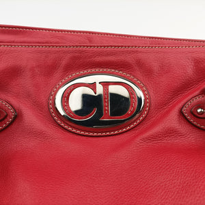 Pre-owned Christian Dior CD Logo Red Leather handbag | stylenewstar