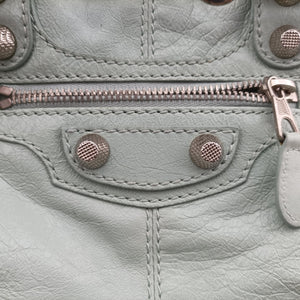 Pre-owned Balenciaga Mini Pompon Light Green lambskin shoulderbag | stylenewstar