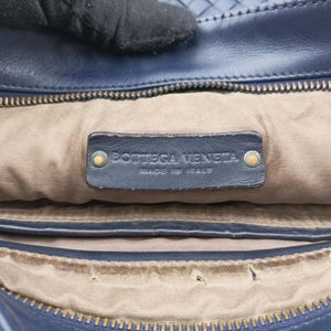 Pre-owned Bottega Veneta Intrecciato Navy lambskin shoulderbag | stylenewstar