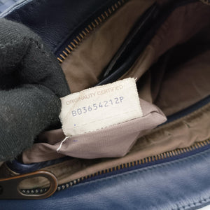 Pre-owned Bottega Veneta Intrecciato Navy lambskin shoulderbag | stylenewstar