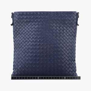 Pre-owned Bottega Veneta Intrecciato Navy lambskin shoulderbag | stylenewstar
