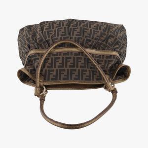 Pre-owned Fendi Zucca Print Brown canvas 8BH186 handbag | stylenewstar