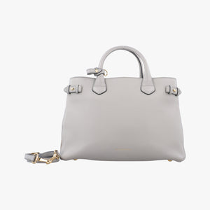 Pre-owned Burberry House Check The Banner Gray × Multicolor Leather ×Canvas shoulderbag | stylenewstar