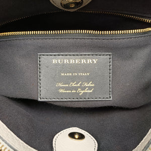 Pre-owned Burberry House Check The Banner Gray × Multicolor Leather ×Canvas shoulderbag | stylenewstar