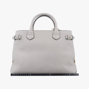 Pre-owned Burberry House Check The Banner Gray × Multicolor Leather ×Canvas shoulderbag | stylenewstar