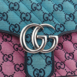 Vintage Gucci GG Marmont blue×red×pink Canvas 443497 shoulderbag | stylenewstar