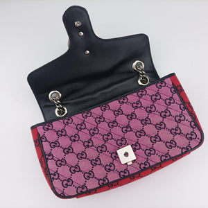 Vintage Gucci GG Marmont blue×red×pink Canvas 443497 shoulderbag | stylenewstar