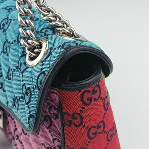 Vintage Gucci GG Marmont blue×red×pink Canvas 443497 shoulderbag | stylenewstar