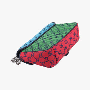 Vintage Gucci GG Marmont blue×red×pink Canvas 443497 shoulderbag | stylenewstar