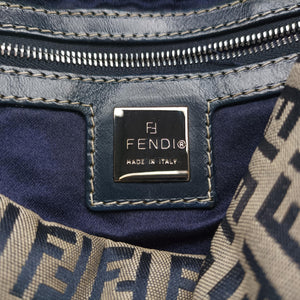 Pre-owned Fendi Baguette Brown×blue×Black fabric 26426 shoulderbag | stylenewstar