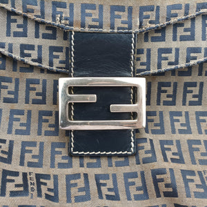 Pre-owned Fendi Baguette Brown×blue×Black fabric 26426 shoulderbag | stylenewstar