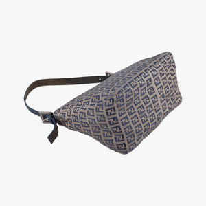 Pre-owned Fendi Baguette Brown×blue×Black fabric 26426 shoulderbag | stylenewstar