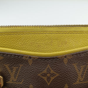 Pre-owned Louis Vuitton PALLAS Monogram / Brown × Pistachio Monogram Canvas×calf leather M41149 shoulderbag | stylenewstar