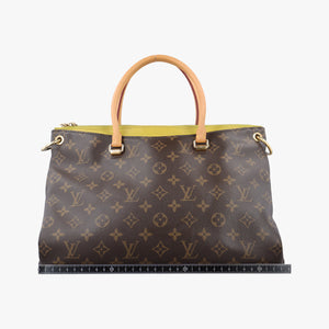 Pre-owned Louis Vuitton PALLAS Monogram / Brown × Pistachio Monogram Canvas×calf leather M41149 shoulderbag | stylenewstar