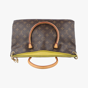 Pre-owned Louis Vuitton PALLAS Monogram / Brown × Pistachio Monogram Canvas×calf leather M41149 shoulderbag | stylenewstar