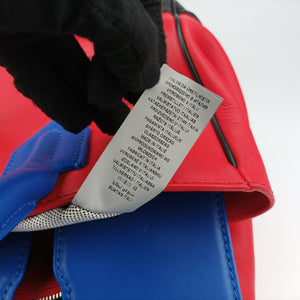 Pre-owned VERSACE Palazzo Empire Red x Blue x Black Leather shoulderbag | stylenewstar