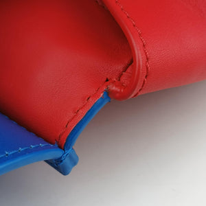 Pre-owned VERSACE Palazzo Empire Red x Blue x Black Leather shoulderbag | stylenewstar