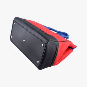 Pre-owned VERSACE Palazzo Empire Red x Blue x Black Leather shoulderbag | stylenewstar