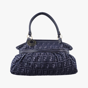 Secondhand Fendi Zucca Print Blue Canvas 8BH186 handbag | stylenewstar
