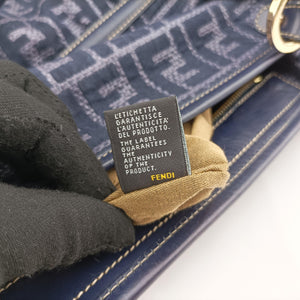 Secondhand Fendi Zucca Print Blue Canvas 8BH186 handbag | stylenewstar