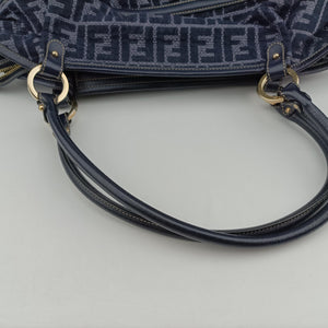 Secondhand Fendi Zucca Print Blue Canvas 8BH186 handbag | stylenewstar