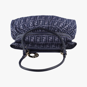 Secondhand Fendi Zucca Print Blue Canvas 8BH186 handbag | stylenewstar