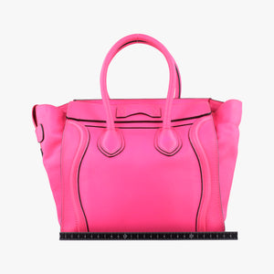 Vintage Celine Luggage Micro shopper Rose leather handbag | stylenewstar