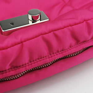 Pre-owned Prada Bomber Chain Rose silk shoulderbag | stylenewstar