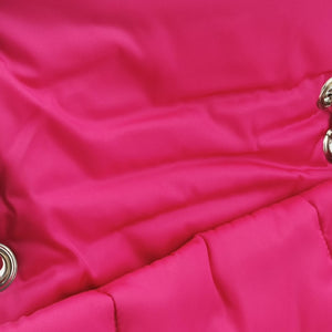 Pre-owned Prada Bomber Chain Rose silk shoulderbag | stylenewstar