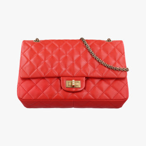 Secondhand Chanel 2.55 double flap Matelasse Red lambskin A37590 shoulderbag | stylenewstar