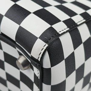 Pre-owned Christian Dior Lady Dior Black×White leather shoulderbag | stylenewstar