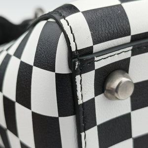 Pre-owned Christian Dior Lady Dior Black×White leather shoulderbag | stylenewstar