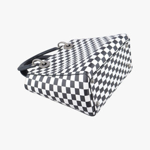 Pre-owned Christian Dior Lady Dior Black×White leather shoulderbag | stylenewstar
