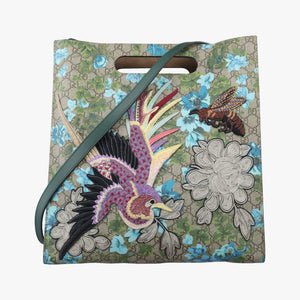 Secondhand Gucci GG Supreme Linea C Blooms GucciGhost Beige x Multicolour PVC coated canvas 414476 shoulderbag | stylenewstar