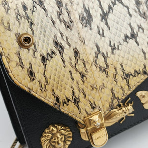 Pre-owned Gucci Ottilia Black×Multicolour Leather×snakeskin 488715 shoulderbag | stylenewstar