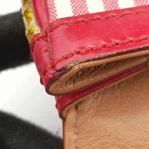 Pre-owned Dolce & Gabbana SICILY Multicolour Snakeskin × Fur × Canvas shoulderbag | stylenewstar