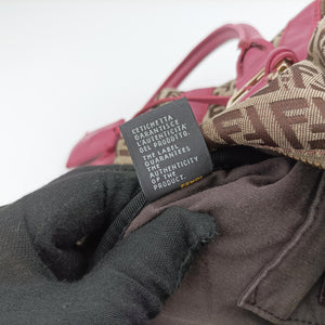 Pre-owned Fendi Zucchino Glitter Logo Multicolour canvas 8BL068 handbag | stylenewstar