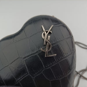 Vintage Yves Saint Laurent Love box heart Black Leather 488434 shoulderbag | stylenewstar