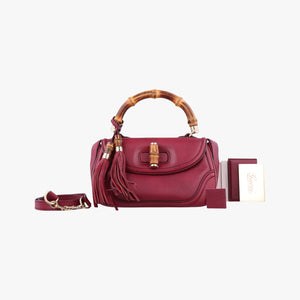 Secondhand Gucci New Bamboo Burgundy Leather 254884 shoulderbag | stylenewstar
