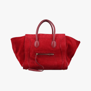 Pre-owned Celine Luggage Small Square Phantom Burgundy Suede handbag | stylenewstar