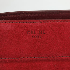 Pre-owned Celine Luggage Small Square Phantom Burgundy Suede handbag | stylenewstar