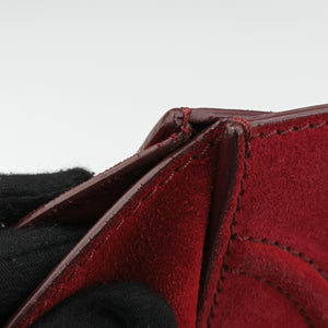 Pre-owned Celine Luggage Small Square Phantom Burgundy Suede handbag | stylenewstar