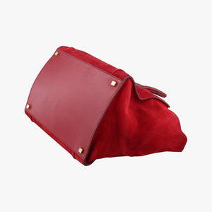 Pre-owned Celine Luggage Small Square Phantom Burgundy Suede handbag | stylenewstar