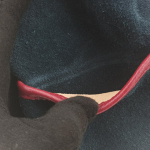 Pre-owned Gucci Rajah WEB Tiger Bucket Navy×red Suede x leather 553961 shoulderbag | stylenewstar