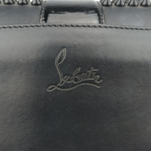 Secondhand Christian Louboutin Sweet Charity Scarabe Spike Black Leather clutchbag | stylenewstar