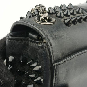 Secondhand Christian Louboutin Sweet Charity Scarabe Spike Black Leather clutchbag | stylenewstar