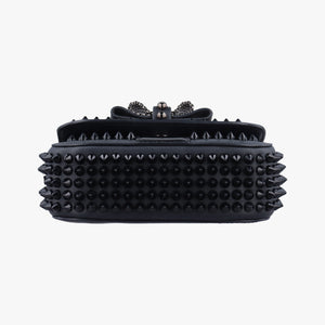 Secondhand Christian Louboutin Sweet Charity Scarabe Spike Black Leather clutchbag | stylenewstar
