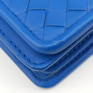 Pre-owned Bottega Veneta Intrecciato Blue lambskin shoulderbag | stylenewstar