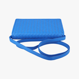 Pre-owned Bottega Veneta Intrecciato Blue lambskin shoulderbag | stylenewstar