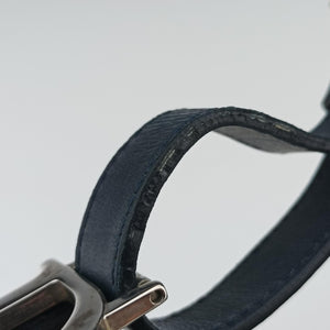 Secondhand Christian Dior Trotter D Charm Trimmed Diorissimo Pochette Navy × Ivory Jacquard × Leather shoulderbag | stylenewstar